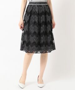 Feroux / フェルゥ ミニ・ひざ丈スカート | 【洗える】フラワーボーダーオパール スカート