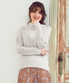 Feroux / フェルゥ ニット・セーター | 【洗える】リブコンビスタンドネック ニット