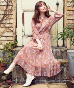 Feroux / フェルゥ ミニ丈・ひざ丈ワンピース | 【洗える】シェードmixフラワー ワンピース