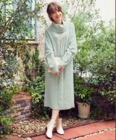 Feroux / フェルゥ ロング・マキシ丈ワンピース | 【洗える】ケーブルロングニット ワンピース