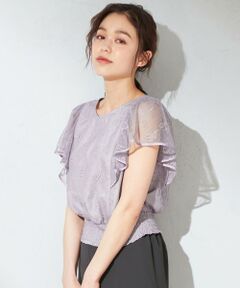 Feroux / フェルゥ シャツ・ブラウス | 【美人百花5月号掲載】ドットチュールフラワー ブラウス