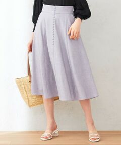 Feroux / フェルゥ ミニ・ひざ丈スカート | 【洗える】TRシャンブレーフレア スカート