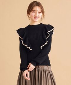 Feroux / フェルゥ ニット・セーター | 【洗える】ショルダーフリルリブ ニット