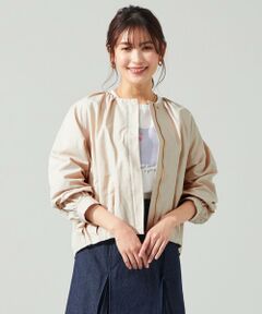 Feroux / フェルゥ ブルゾン | 【洗える】ノーカラーギャザー ブルゾン