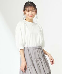 【吸水速乾・洗える】バックリボンボリュームスリーブ Tシャツ