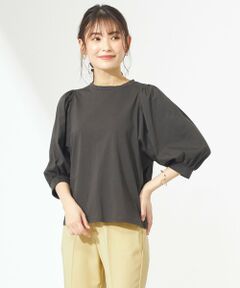 【吸水速乾・洗える】バックリボンボリュームスリーブ Tシャツ