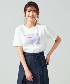 【洗える】フラワーフォトプリント Ｔシャツ