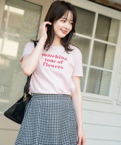 Feroux / フェルゥ カットソー | 【洗える】フラワートーンロゴ Tシャツ