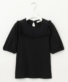 【接触冷感・UVケア】カットワークパフスリーブ Tシャツ