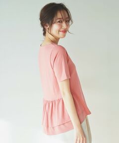 Feroux / フェルゥ カットソー | 【UVケア】バックペプラムチュニック Tシャツ