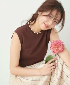 Feroux / フェルゥ ニット・セーター | 【接触冷感】パール付きノースリーブ ニット