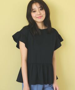 Feroux / フェルゥ カットソー | 【UVケア】フリルスリーブペプラム カットソー