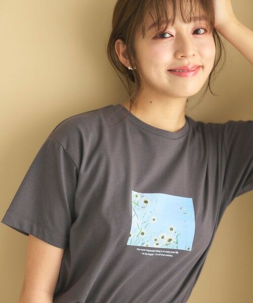 Feroux / フェルゥ カットソー | フラワーフォトプリント Tシャツ | 詳細12