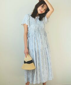 Feroux / フェルゥ ロング・マキシ丈ワンピース | 【洗える】フラワープリントドロスト ワンピース