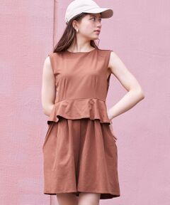 Feroux / フェルゥ ロング・マキシ丈ワンピース | 【接触冷感・UVカット・吸水速乾】ラッシュガードペプラム オールインワン