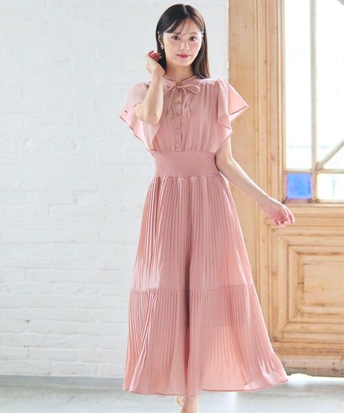 大人気!!【HOBBS】鮮やか♪フェミニンフローラルワンピース 大好評につき新色・追加決定！】ウエストシャーリングデシン