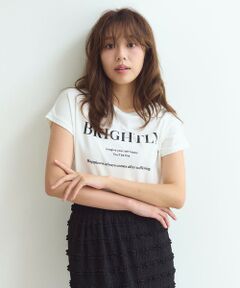 フレンチスリーブロゴプリント Tシャツ