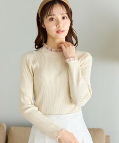 Feroux / フェルゥ ニット・セーター | シアーフリル・ハイネックリブプルオーバー