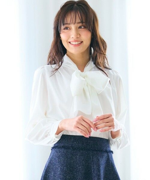 Feroux / フェルゥ シャツ・ブラウス | 【新色追加・洗える】ボリューム リボンタイ ブラウス | 詳細9