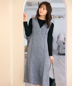 Feroux / フェルゥ ロング・マキシ丈スカート | 【洗える】春ツイード ジャンパースカート