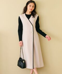 Feroux / フェルゥ ロング・マキシ丈スカート | 【洗える】バイカラートリム ジャンパースカート