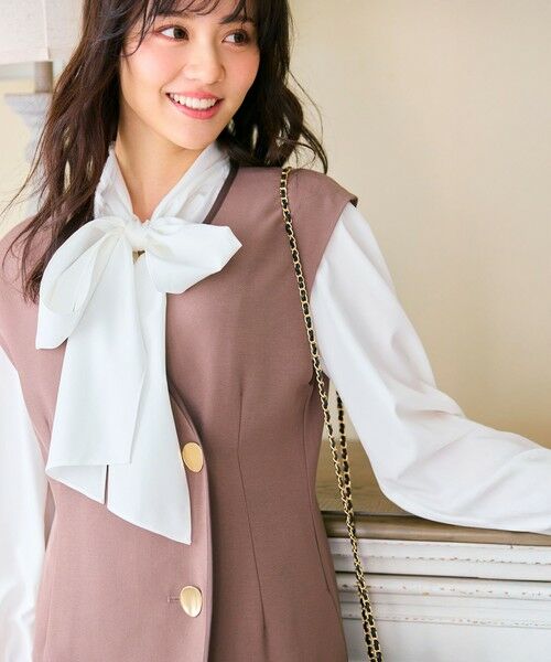 Feroux / フェルゥ ロング・マキシ丈スカート | 【洗える】バイカラートリム ジャンパースカート | 詳細13