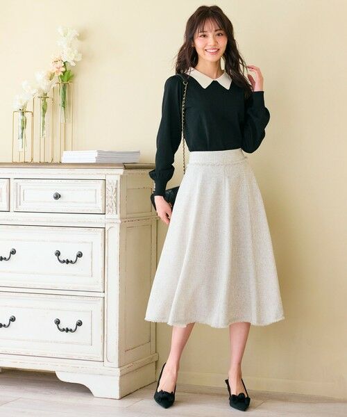 Feroux / フェルゥ ミニ・ひざ丈スカート | 【セットアップ対応】春ツイード フレアスカート | 詳細1