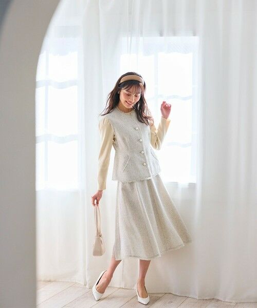 Feroux / フェルゥ ミニ・ひざ丈スカート | 【セットアップ対応】春ツイード フレアスカート | 詳細4