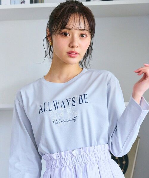 セール】 【洗える】メッセージプリント・ロングスリーブTシャツ
