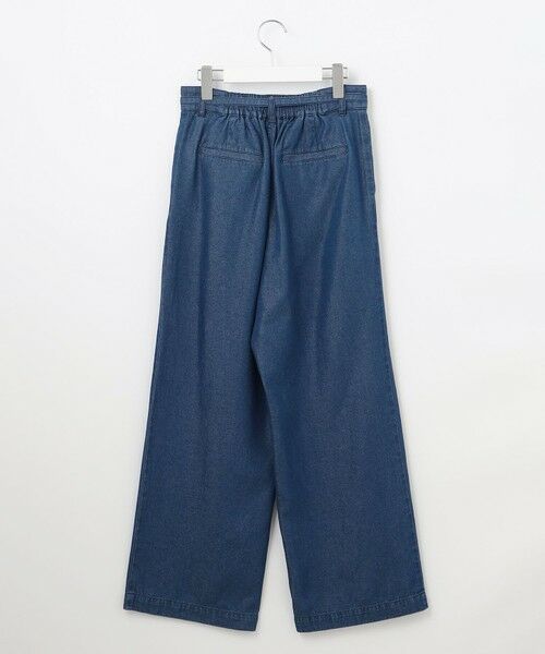 セール】 【洗える】ベルト付き テンセルデニム ワイドパンツ
