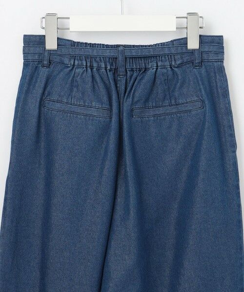 セール】 【洗える】ベルト付き テンセルデニム ワイドパンツ