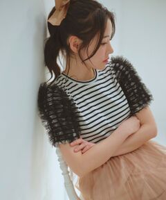 Feroux / フェルゥ カットソー | チュールスリーブ Tシャツ