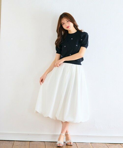 Feroux / フェルゥ ニット・セーター | リボン刺繍ダイヤ柄 ニット | 詳細5