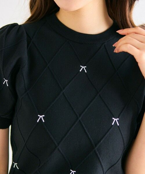 Feroux / フェルゥ ニット・セーター | リボン刺繍ダイヤ柄 ニット | 詳細6