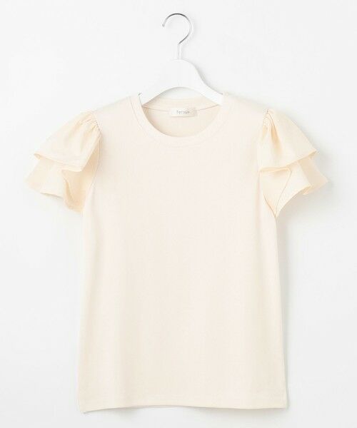 ホワイト フリル袖 Tシャツ セットアップ 2Wayラッフルフリルトップス(カットソー)｜TOPS（トップス