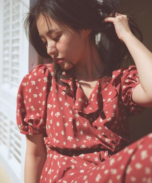 Feroux / フェルゥ ロング・マキシ丈ワンピース | カシュクールデザイン 小花プリントワンピース | 詳細3