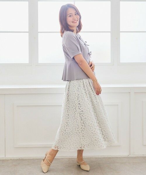 Feroux / フェルゥ ミニ・ひざ丈スカート | フラワー刺繍 フレアスカート | 詳細6