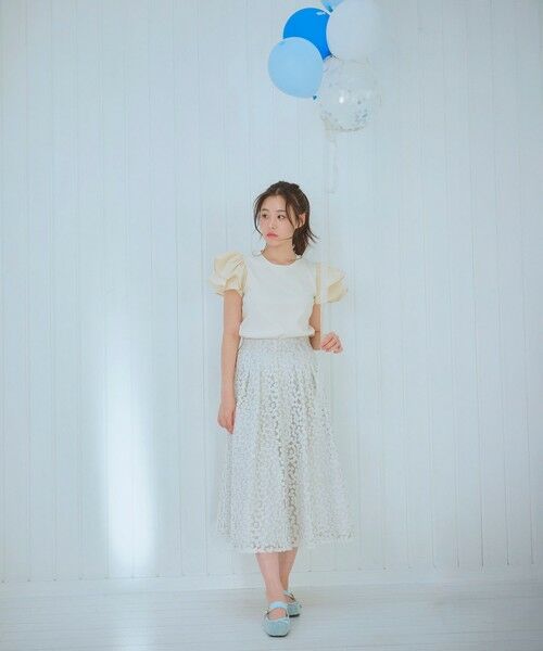 Feroux / フェルゥ ミニ・ひざ丈スカート | フラワー刺繍 フレアスカート | 詳細4