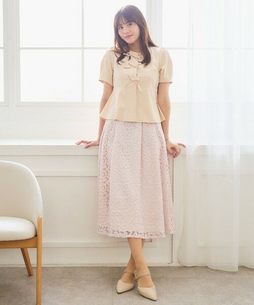 Feroux / フェルゥ ミニ・ひざ丈スカート | フラワー刺繍 フレアスカート | 詳細16