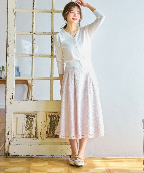 Feroux / フェルゥ ミニ・ひざ丈スカート | フラワー刺繍 フレアスカート | 詳細8