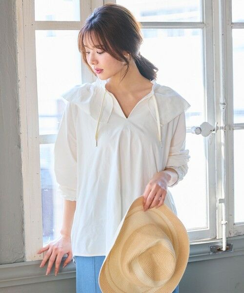 Feroux / フェルゥ シャツ・ブラウス | ラッシュガード ケープギャザー ブラウス | 詳細11