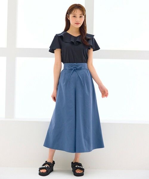 Feroux / フェルゥ カットソー | 【洗える・汗ジミが目立たない】ラッフル襟Tシャツ | 詳細10