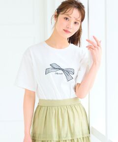 Feroux / フェルゥ カットソー | 【洗える】リボン刺繍 Tシャツ