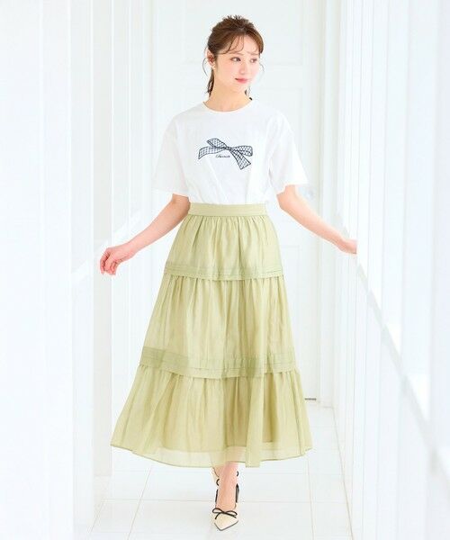 Feroux / フェルゥ カットソー | 【洗える】リボン刺繍 Tシャツ | 詳細1