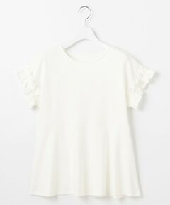 Feroux / フェルゥ カットソー | 【汗ジミが目立たない】フリル袖ペプラムデザインTシャツ