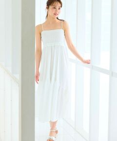 Feroux / フェルゥ ロング・マキシ丈ワンピース | シャーリングデザイン 3WAYキャミドレス