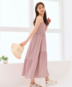 Feroux / フェルゥ ロング・マキシ丈ワンピース | シャーリングデザイン 3WAYキャミドレス