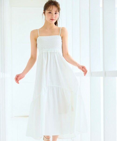 Feroux / フェルゥ ロング・マキシ丈ワンピース | シャーリングデザイン 3WAYキャミドレス | 詳細1