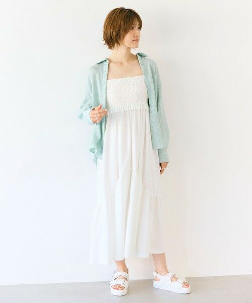 Feroux / フェルゥ ロング・マキシ丈ワンピース | シャーリングデザイン 3WAYキャミドレス | 詳細4