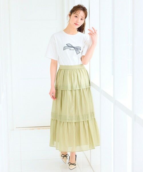 Feroux / フェルゥ ミニ・ひざ丈スカート | 【洗える】タックデザインティアードスカート | 詳細13